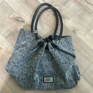 Original by Sharif 1827 Gray Snakeskin Shoulder Bag